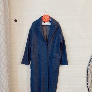 Top shop Blue Tweed Trench Coat